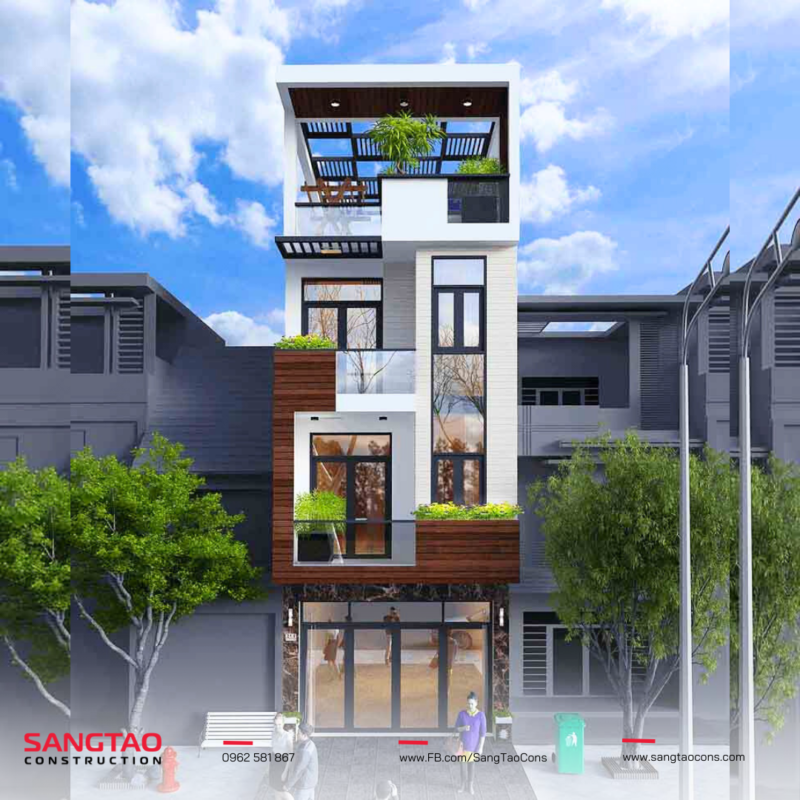 Độc đáo thiết kế lệch tầng cho căn nhà phố 4 tầng hiện đại, phong cách 1 Độc đáo thiết kế lệch tầng cho căn nhà phố 4 tầng hiện đại, phong cách - XÂY DỰNG SÁNG TẠO