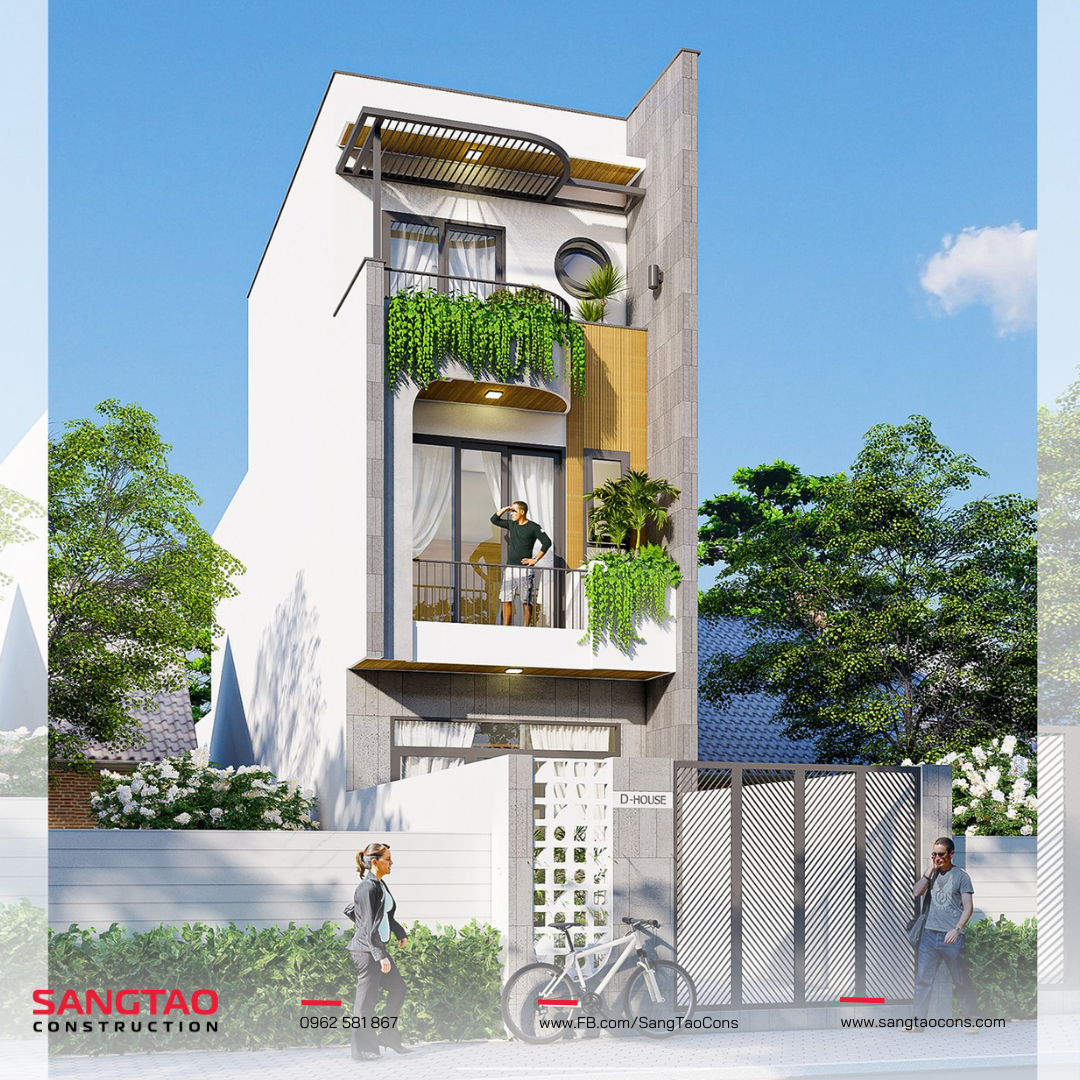 ngoai thất nhà phố 3 tầng