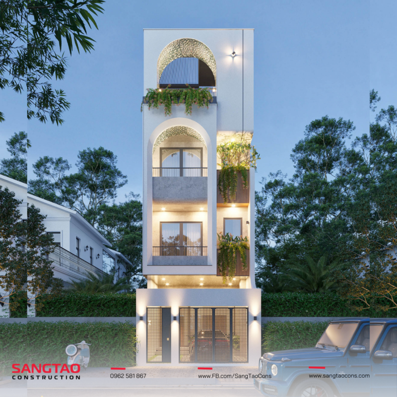 Chiêm ngưỡng thiết kế nhà phố 4 tầng phong cách địa trung hải giữa vùng khí hậu nhiệt đới 1 Chiêm ngưỡng thiết kế nhà phố 4 tầng phong cách địa trung hải giữa vùng khí hậu nhiệt đới - XÂY DỰNG SÁNG TẠO